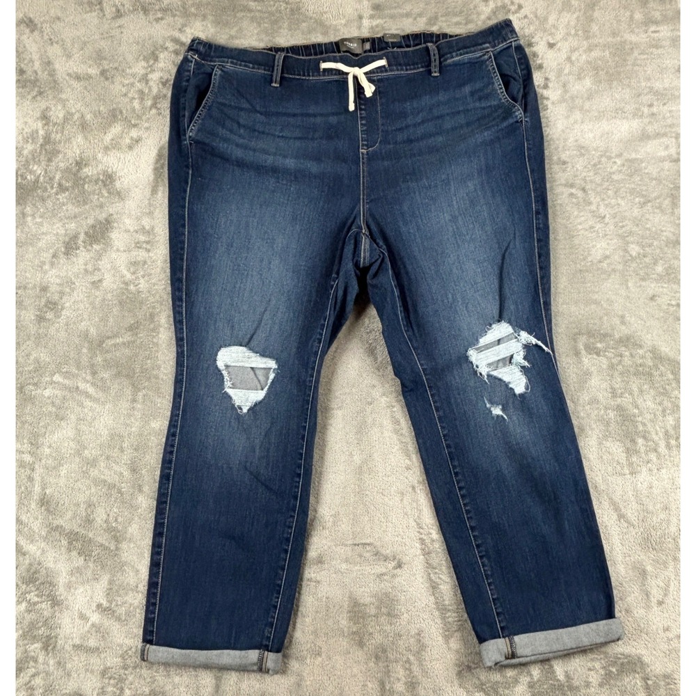 Torrid Avalon Boyfriend Straight Jeans Womens 26 4X Super Soft Denim Mid-Rise